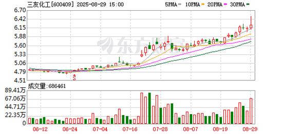 截至2025年2月28日收盘，三友化工股价上涨0.9%