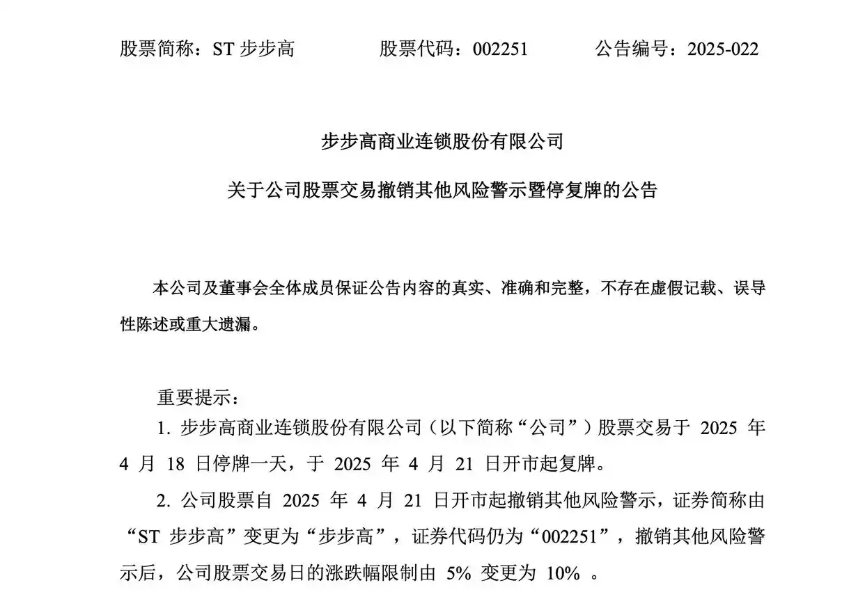 步步高成功摘帽！股票简称回归，两大战略举措助力逆袭(图1)