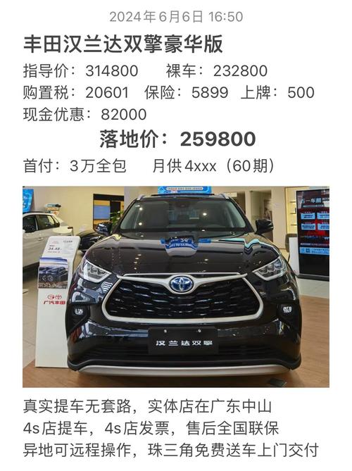 2022款汉兰达自动挡最低成交价受多种因素影响，速看