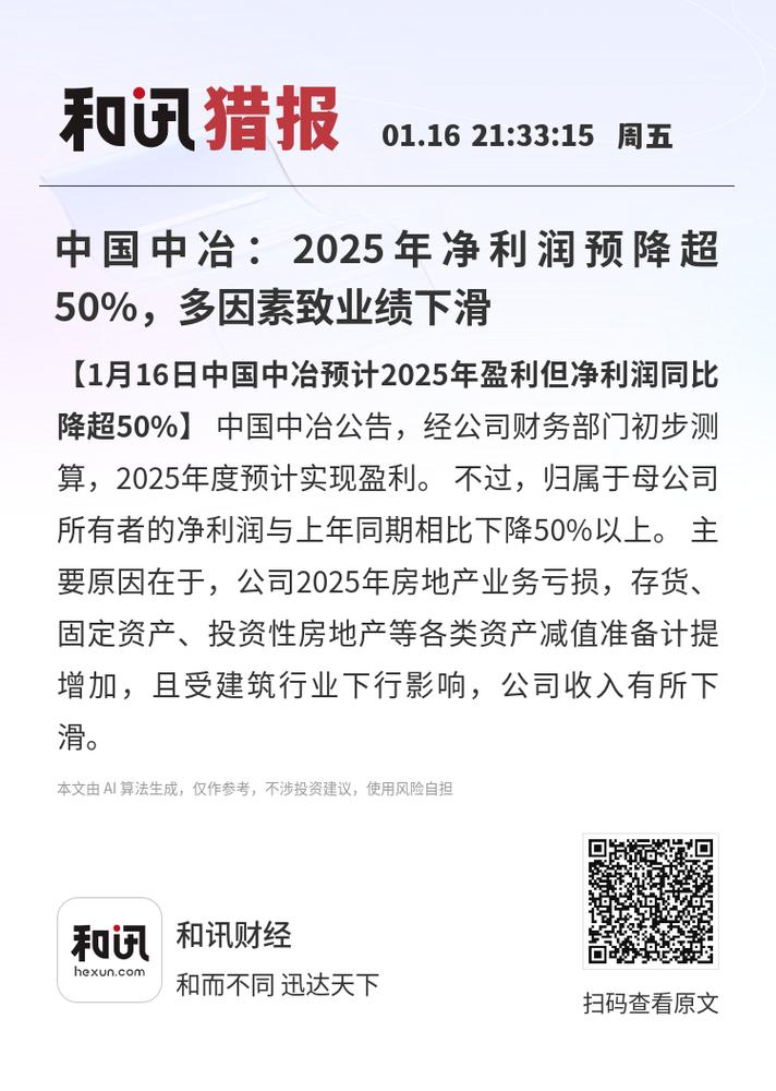中国中冶股票分析:2025年净利预降超50%,下周走势如何?(图2) 中国中冶股票分析:2025年净利预降超50%,下周走势如何?(图2)